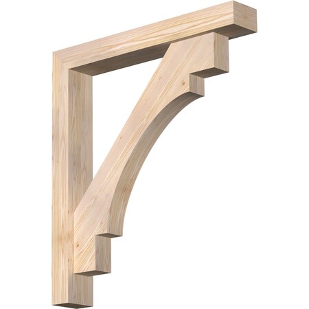 Ekena Millwork Merced Block Smooth Bracket w/ Offset Brace, Douglas Fir, 5 1/2"W x 36"D x 40"H BKT0604X36X40MRC05SDF